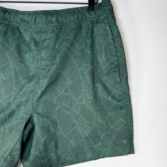 Mack Weldon Swim Trunk Mens Extra Large Green Tropical Drawstring Elastic Waist - Picture 4 of 14